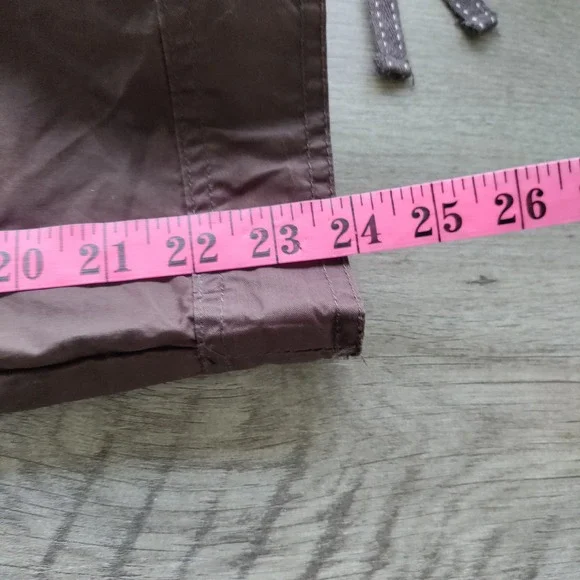 Liz Claiborne Lizwear Brown Cargo Capri Pants Drawstring Cotton Size 10 LWMUA257 - Picture 6 of 7